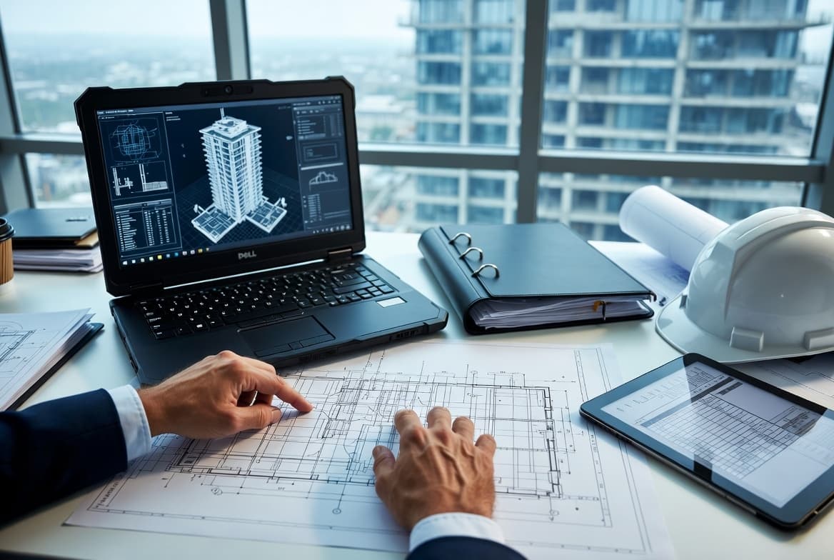 Специалист ПТО работает с технической документацией